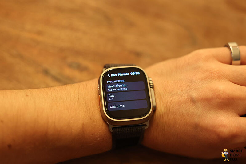 Приложение Oceanic Plus на Apple Watch Ultra.